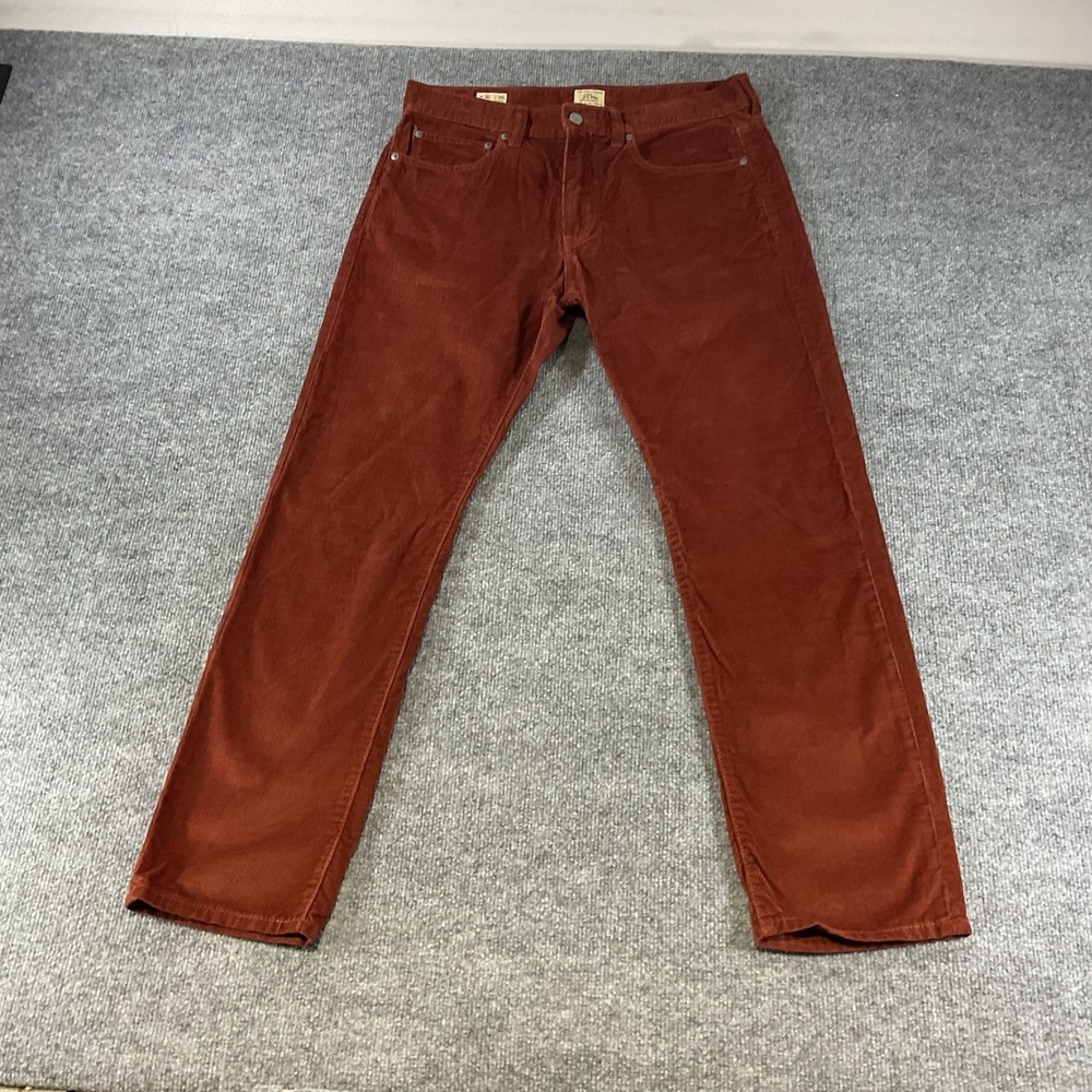 J.Crew 770 Straight Fit Corduroy Pants Mens 32x30 Rust Orange Terracotta